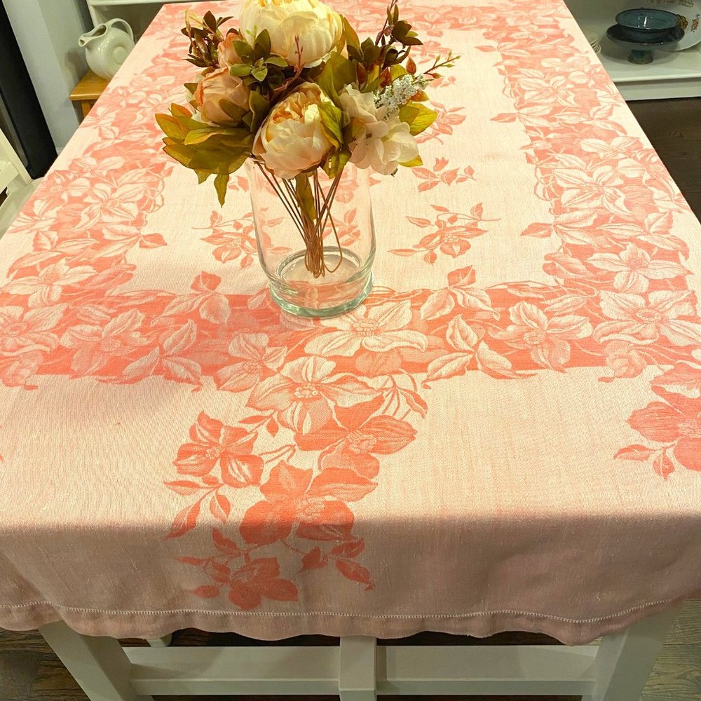 A Beautiful Pink Flowers Two Sides Tablecloth
